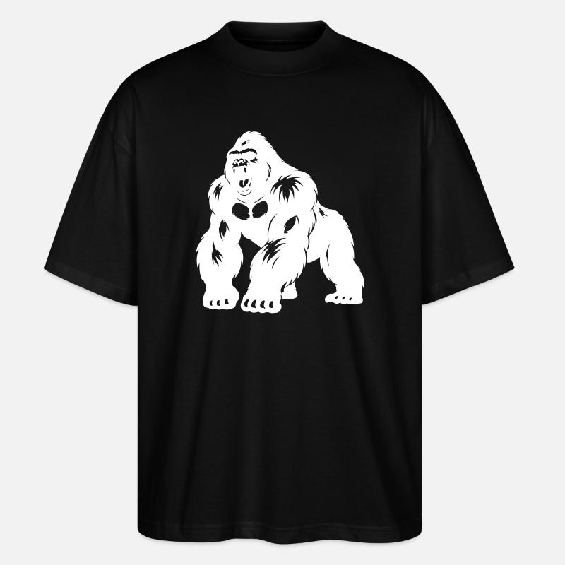 Gorilla Silverback Silhouette - Stanley/Stella Oversized Unisex Organic T-shirt Blaster 2.0 - black