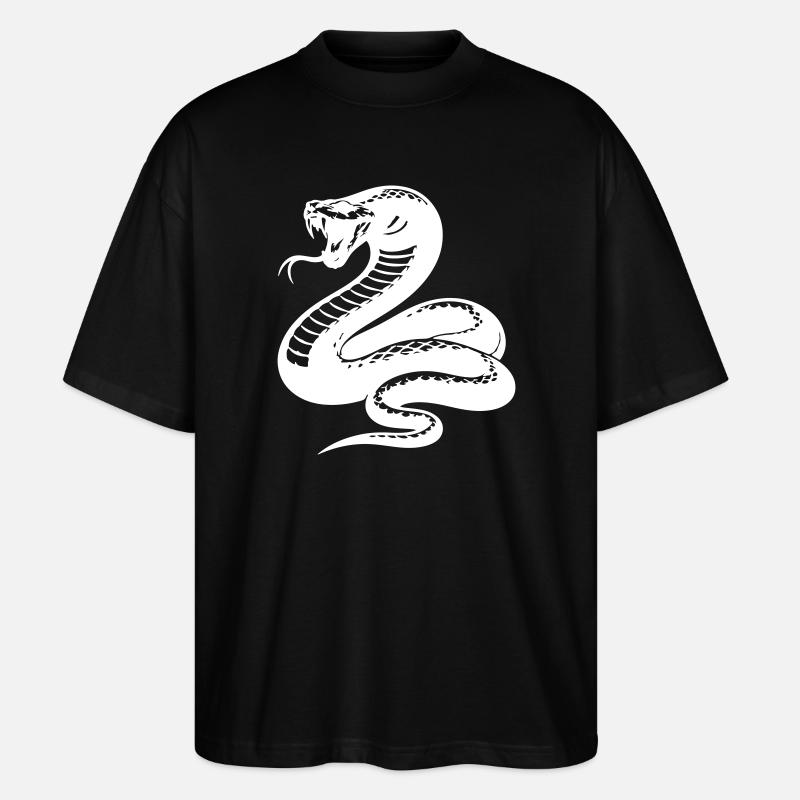 Silhouette du python serpent - T-shirt bio Blaster 2.0 coupe oversize Stanley/Stella Unisexe - noir