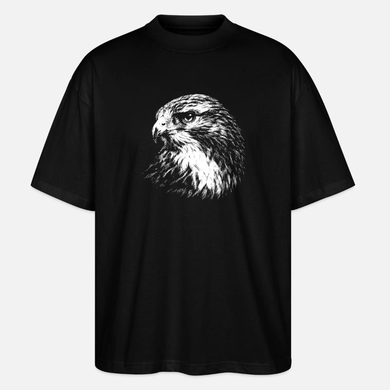 Falcon – graphismes au crayon blanc - T-shirt bio Blaster 2.0 coupe oversize Stanley/Stella Unisexe - noir