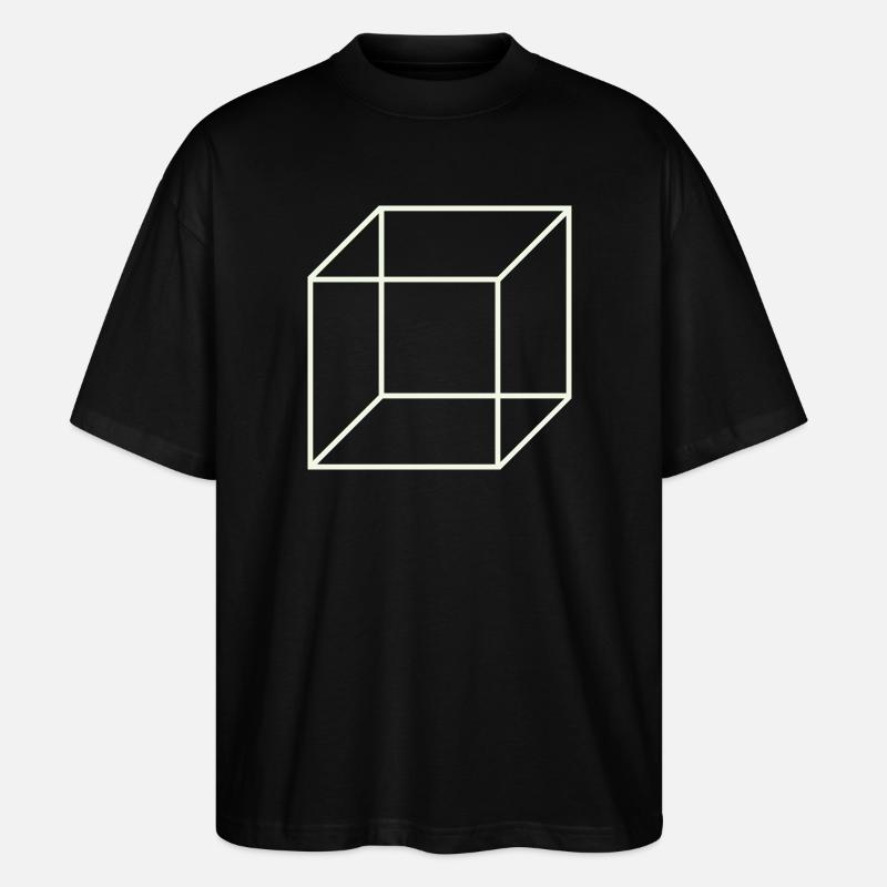 Geometrischer Drahtwürfel - Stanley/Stella Oversized Unisex Bio T-Shirt Blaster 2.0 - Schwarz