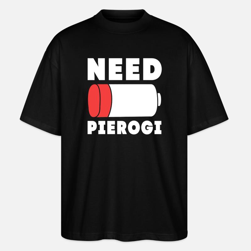 Polen Polnisch Pierogi - Stanley/Stella Oversized Unisex Bio T-Shirt Blaster 2.0 - Schwarz