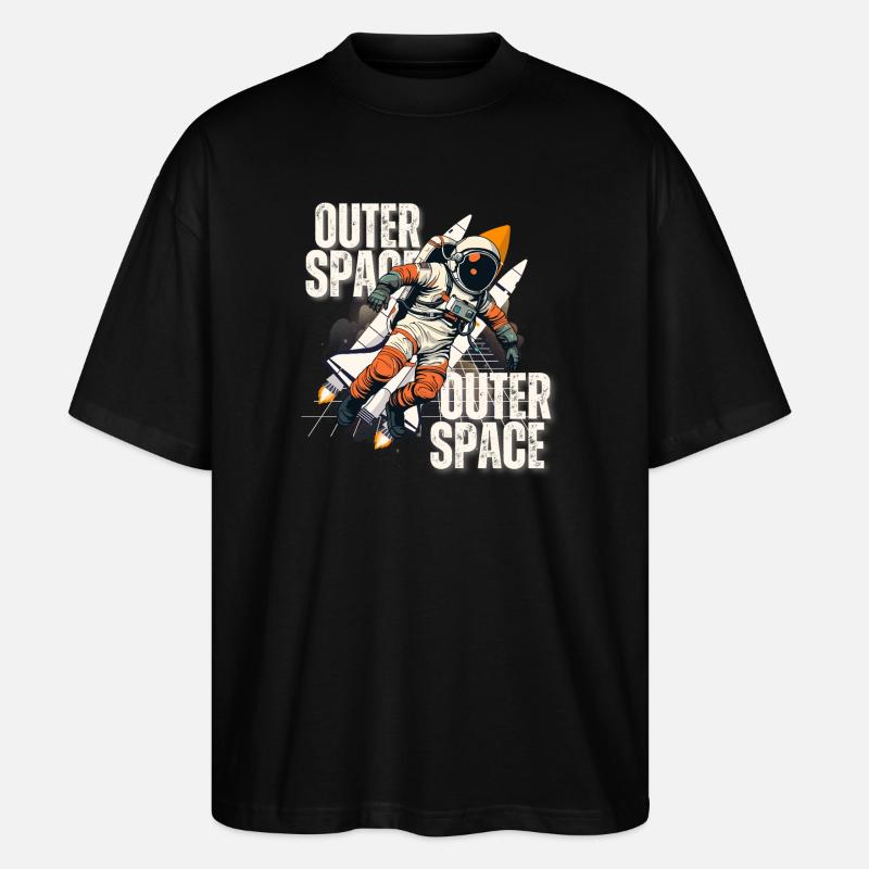 Astronaute en saut de fusée - T-shirt bio Blaster 2.0 coupe oversize Stanley/Stella Unisexe - noir