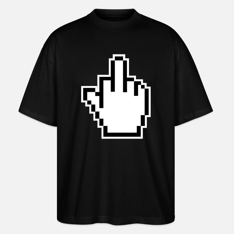 Mittelfinger Cursor Middlefinger - Stanley/Stella Oversized Unisex Bio T-Shirt Blaster 2.0 - Schwarz