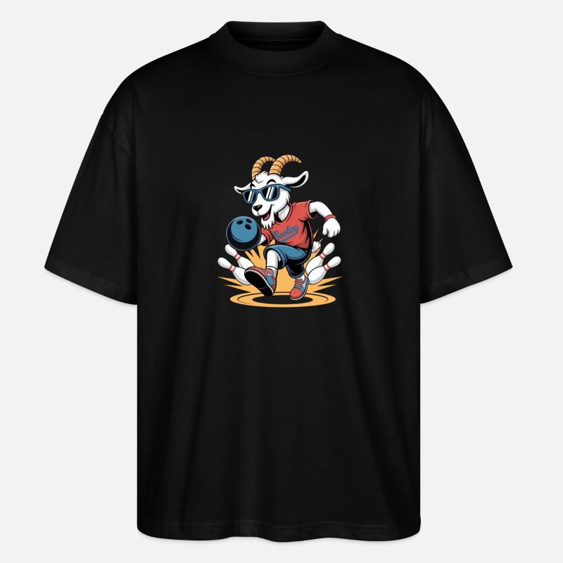 Bowling Goat Cool Bowling-motiv - Stanley/Stella Oversize Unisex Øko T-shirt Blaster 2.0 - sort