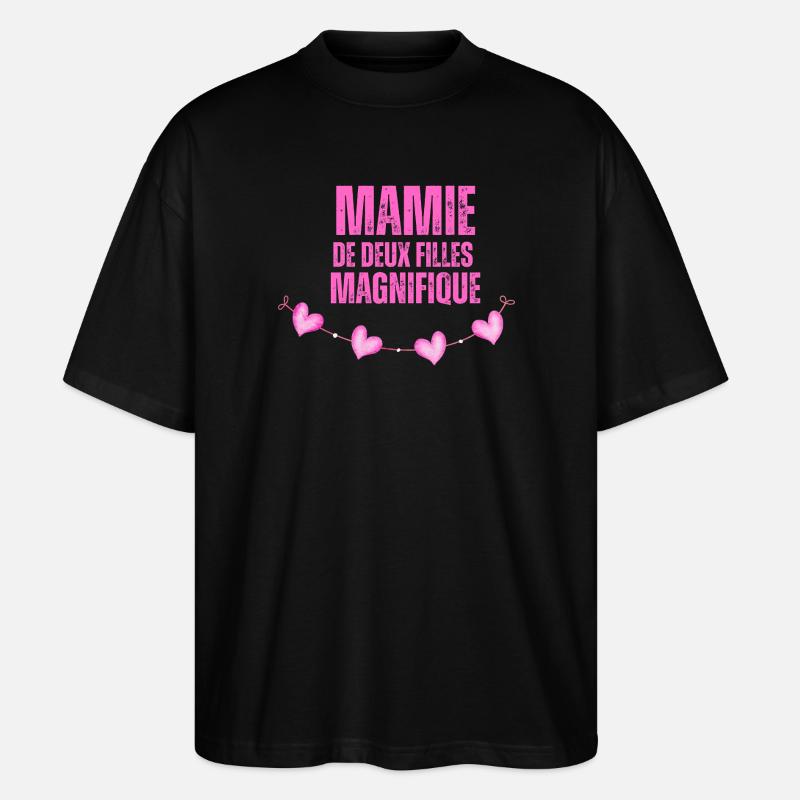 Die wunderschöne Oma beider Mädchen - Stanley/Stella Oversized Unisex Bio T-Shirt Blaster 2.0 - Schwarz