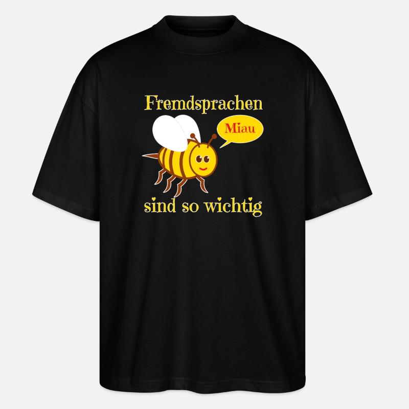 Funny bee in comic style - Stanley/Stella Oversized Unisex Organic T-shirt Blaster 2.0 - black