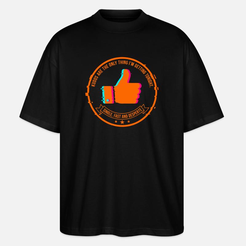 NeonThumbs Stempel: Single heute Abend - Stanley/Stella Oversized Unisex Bio T-Shirt Blaster 2.0 - Schwarz