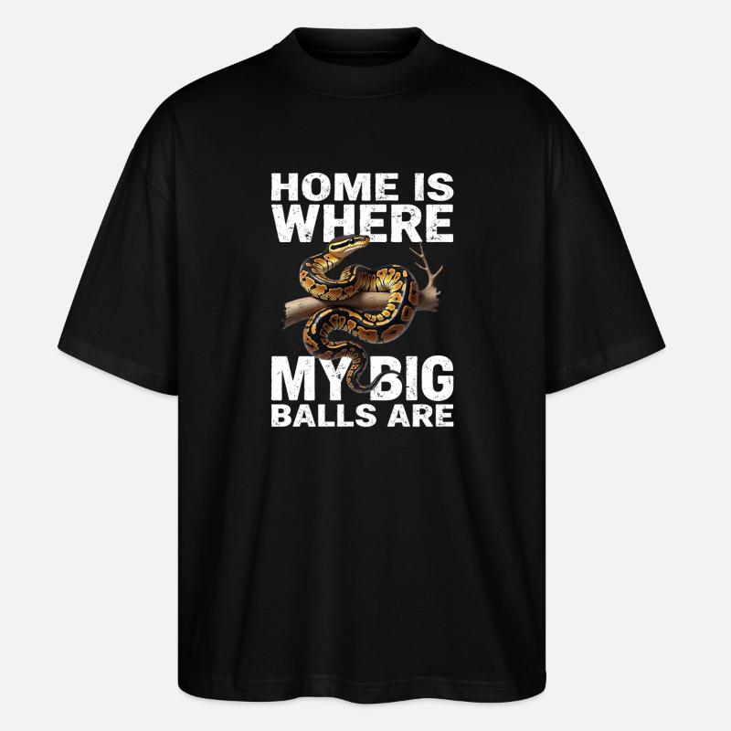Königspython Schlangen Liebhaber Terrarium Python - Stanley/Stella Oversized Unisex Bio T-Shirt Blaster 2.0 - Schwarz