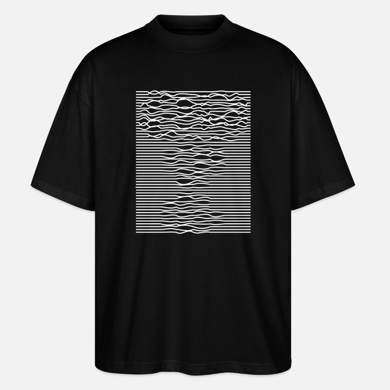 Illusion d’optique des rayures ondulées - T-shirt bio Blaster 2.0 coupe oversize Stanley/Stella Unisexe - noir