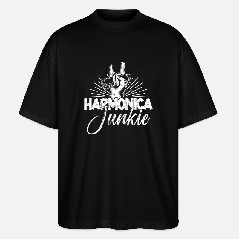 Harmonica Musican Junkie Harmonica - Stanley/Stella Oversized Unisex Bio T-Shirt Blaster 2.0 - Schwarz