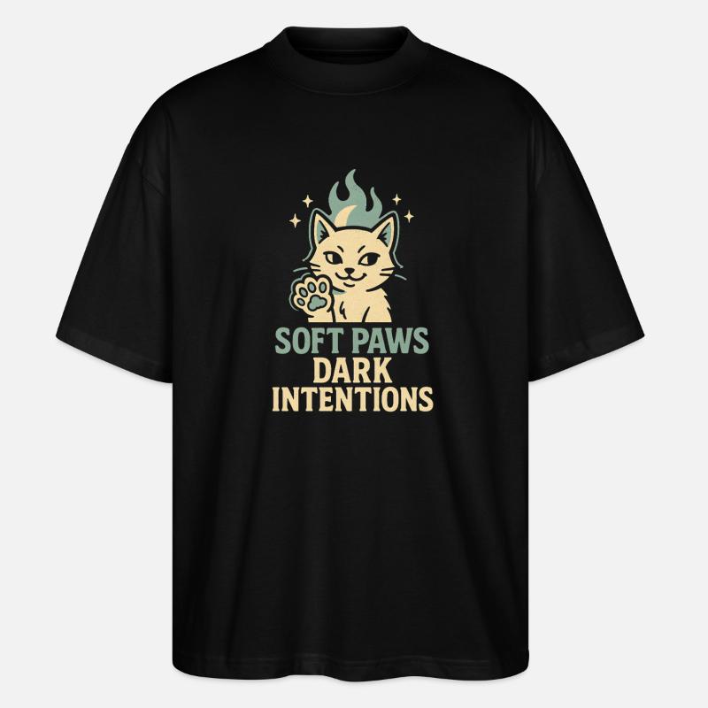 Pattes douces, intentions sombres | Cat - T-shirt bio Blaster 2.0 coupe oversize Stanley/Stella Unisexe - noir