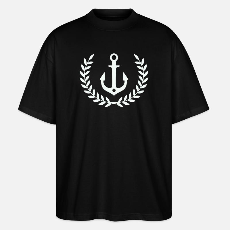 Anker im Lorbeerkranz - Stanley/Stella Oversized Unisex Bio T-Shirt Blaster 2.0 - Schwarz