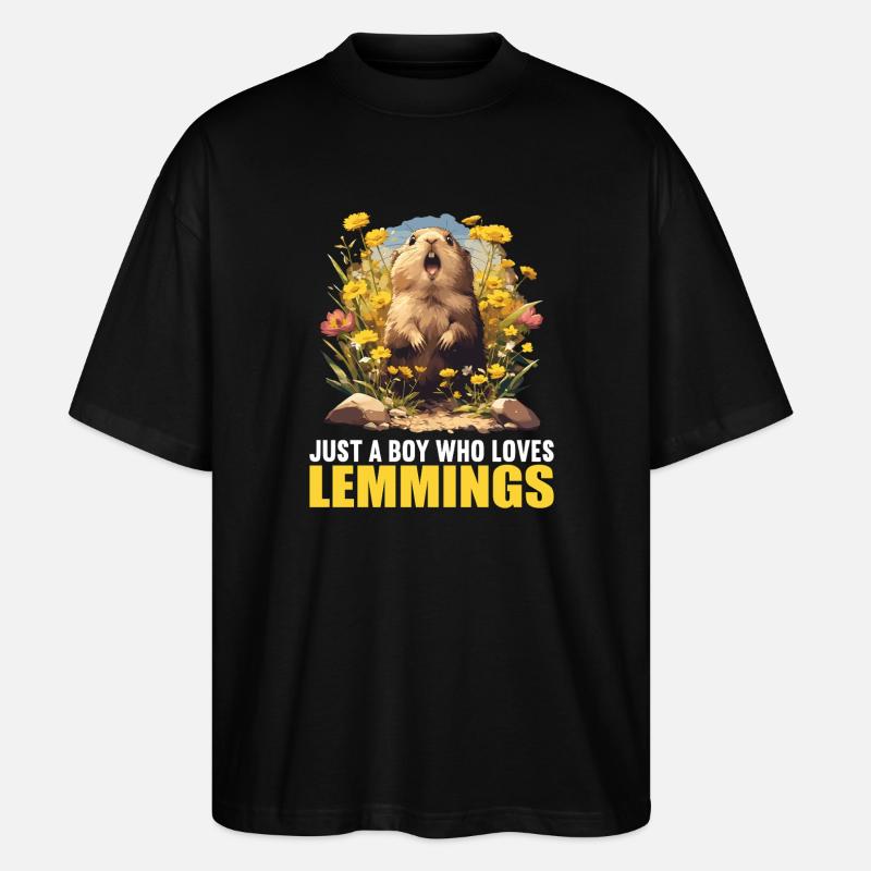 Lemminge Lemming - Stanley/Stella Oversized Unisex Bio T-Shirt Blaster 2.0 - Schwarz