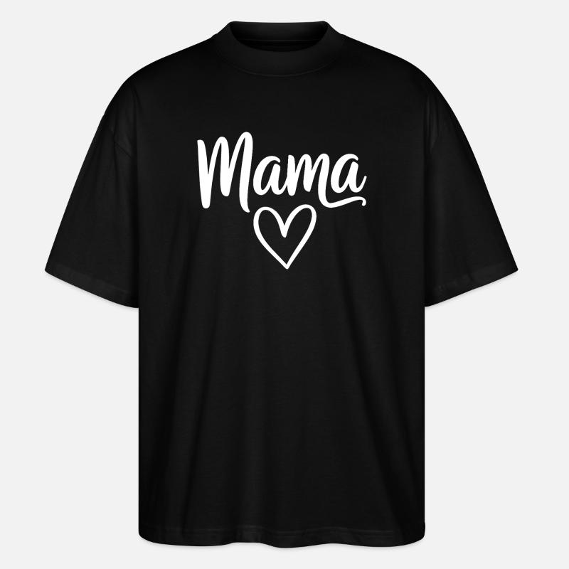Mama Heart Script - T-shirt bio Blaster 2.0 coupe oversize Stanley/Stella Unisexe - noir