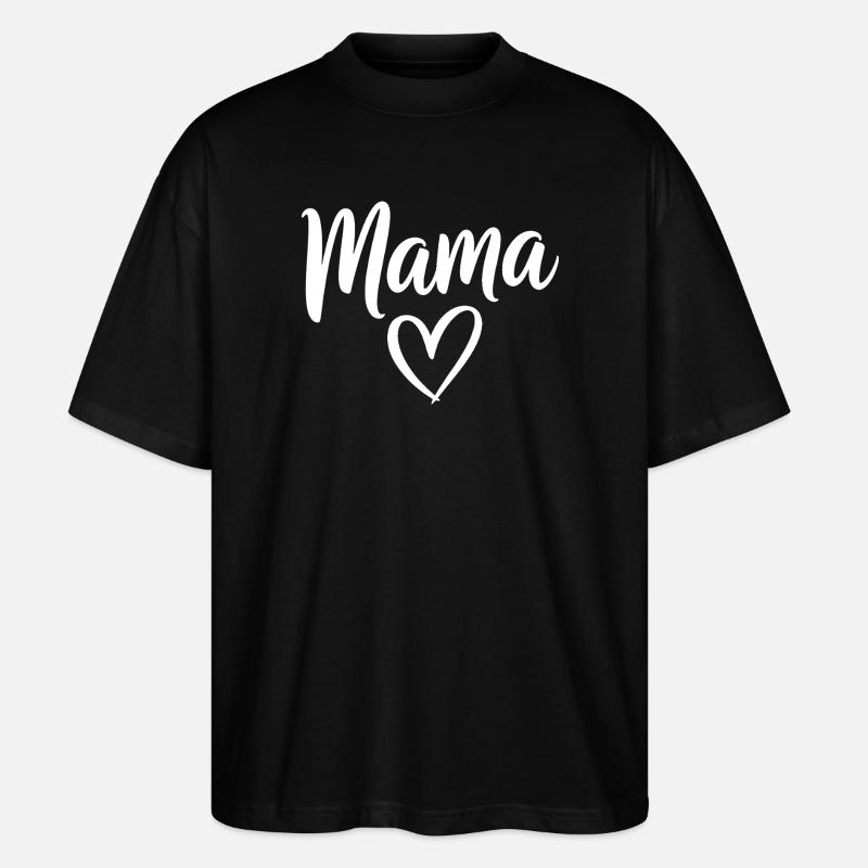 Mama-Liebe-Skript mit Herzmotiv - Stanley/Stella Oversized Unisex Bio T-Shirt Blaster 2.0 - Schwarz