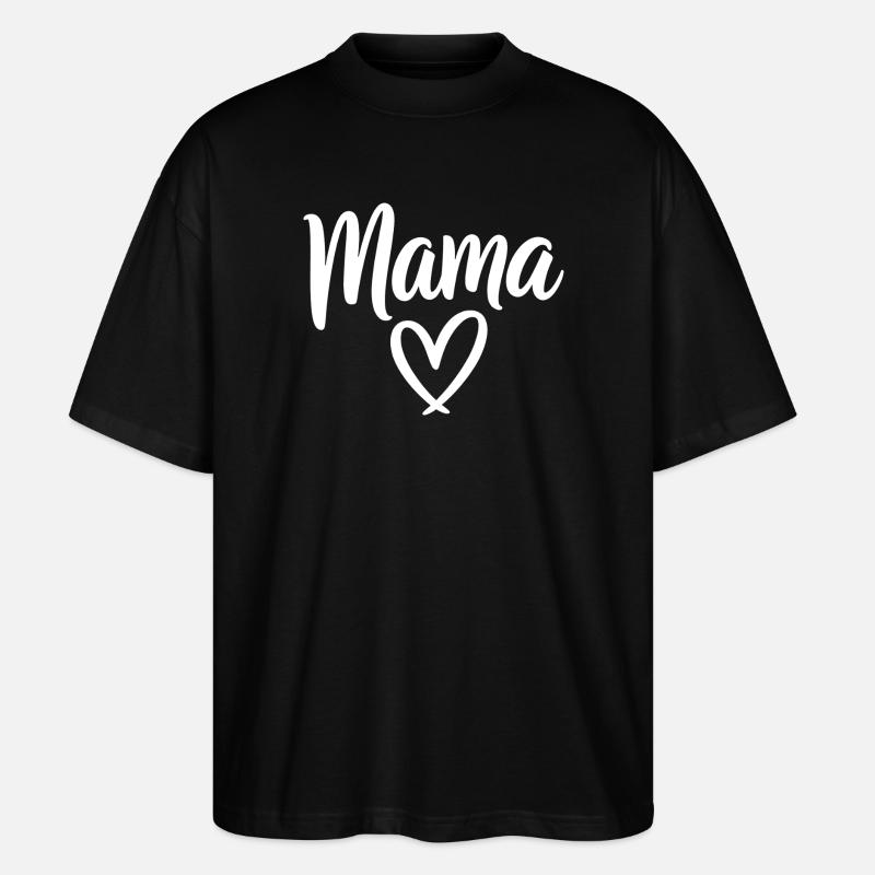 Mama Heart Script Logo - Stanley/Stella Oversized Unisex Organic T-shirt Blaster 2.0 - black