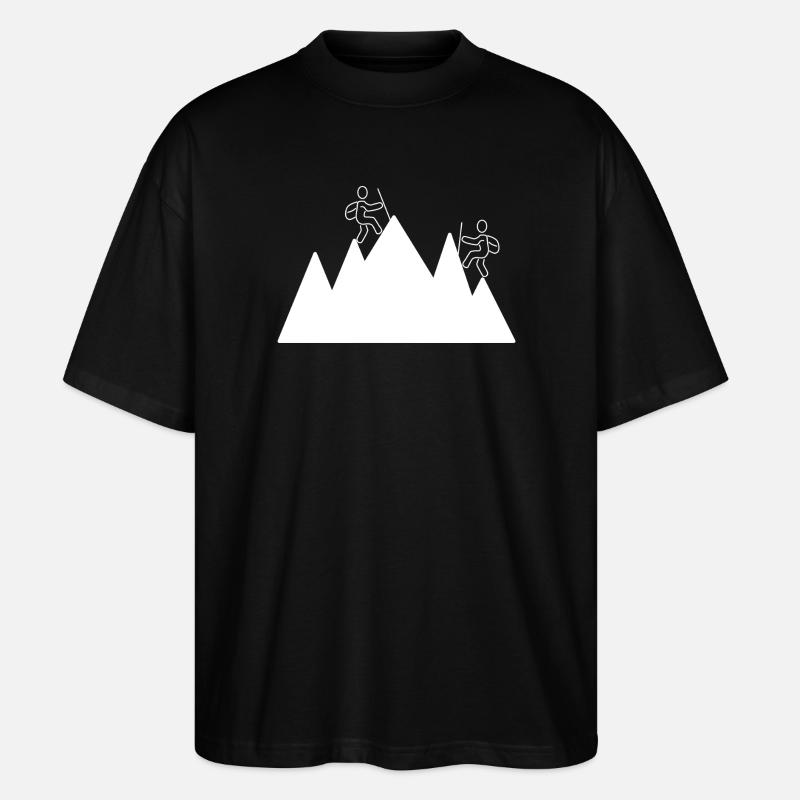 Bergsteiger Linien Silhouette - Stanley/Stella Oversized Unisex Bio T-Shirt Blaster 2.0 - Schwarz