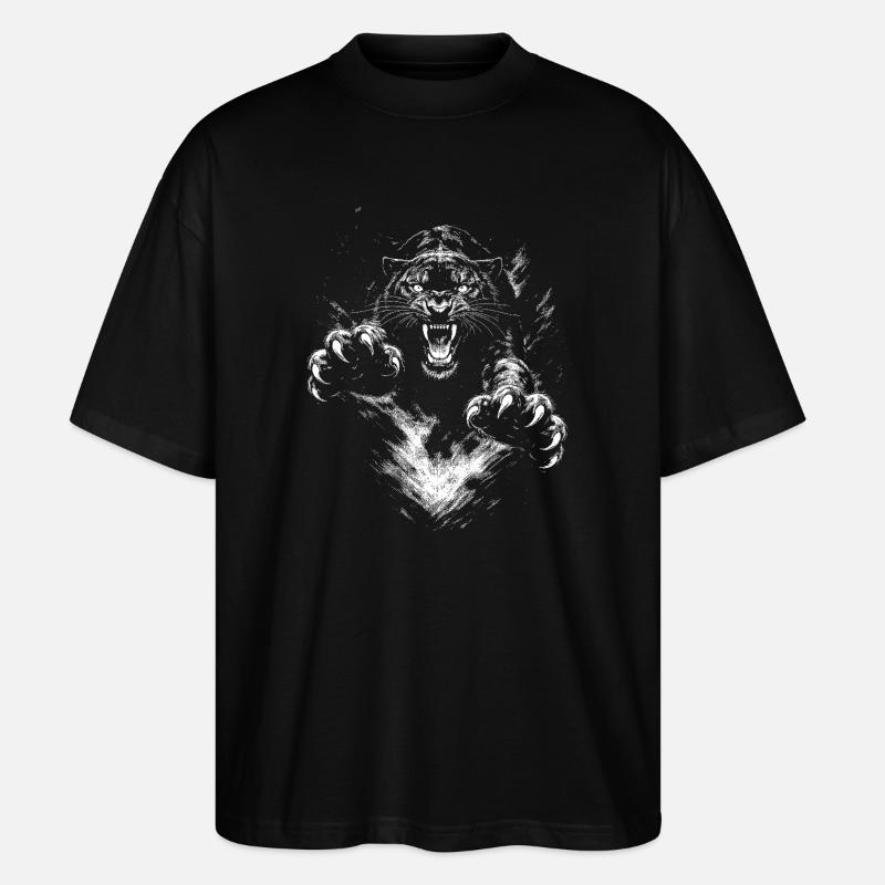 Schwarze Panther - Stanley/Stella Oversized Unisex Bio T-Shirt Blaster 2.0 - Schwarz
