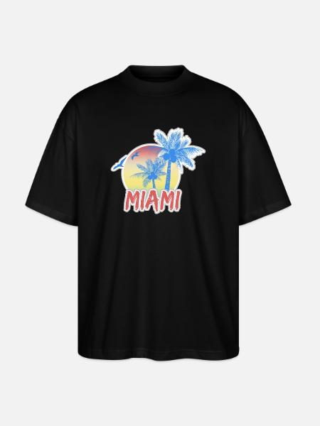 Miami Beach - T-shirt bio Blaster 2.0 coupe oversize Stanley/Stella Unisexe - noir