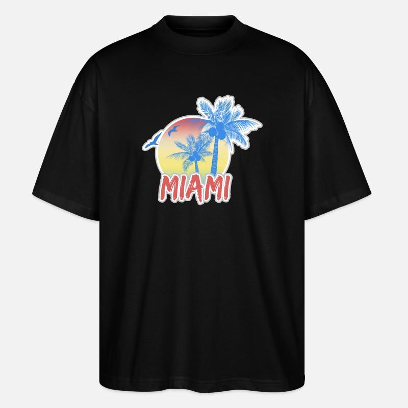 Strand Miami - Stanley/Stella Oversized Unisex Bio T-Shirt Blaster 2.0 - Schwarz