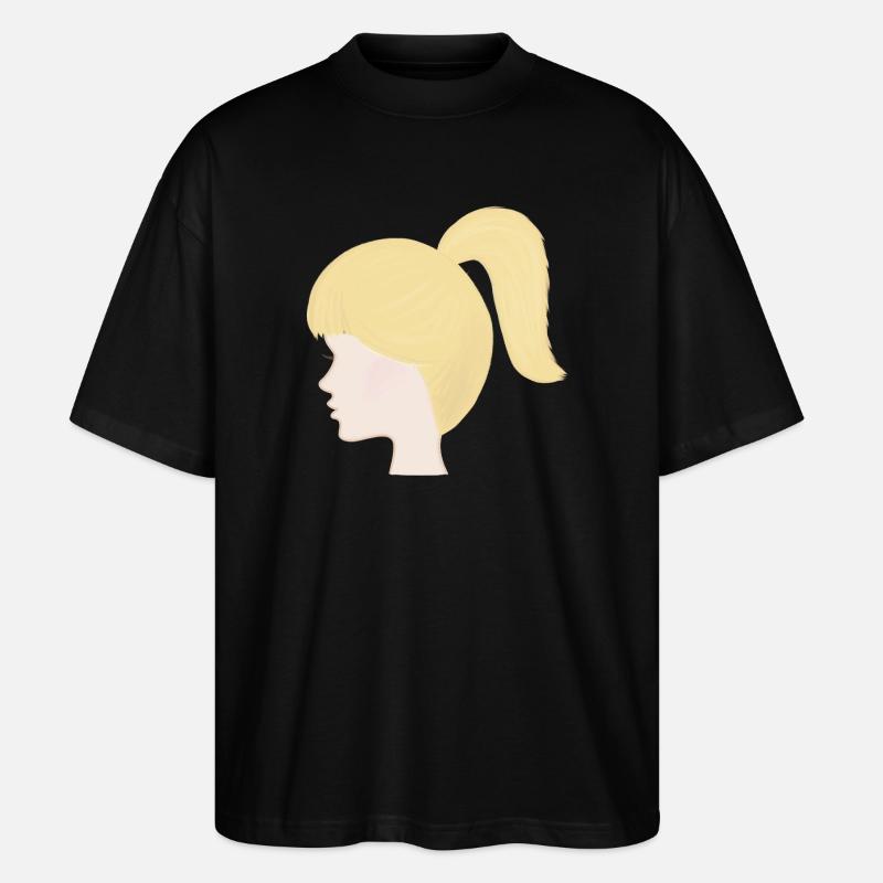 Poupée jouet à queue de cheval blonde - T-shirt bio Blaster 2.0 coupe oversize Stanley/Stella Unisexe - noir