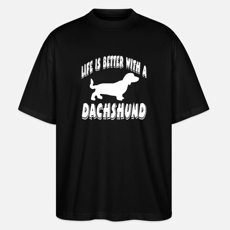 Dackel - Stanley/Stella Oversized Unisex Bio T-Shirt Blaster 2.0 - Schwarz