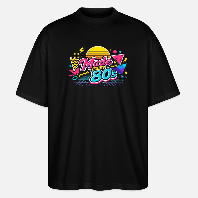 Made in the 80s Neon Retro - Stanley/Stella Oversized Unisex Bio T-Shirt Blaster 2.0 - Schwarz