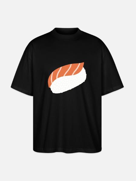 Salmon Nigiri Minimal Illustration Print - Stanley/Stella Oversized Unisex Organic T-shirt Blaster 2.0 - black