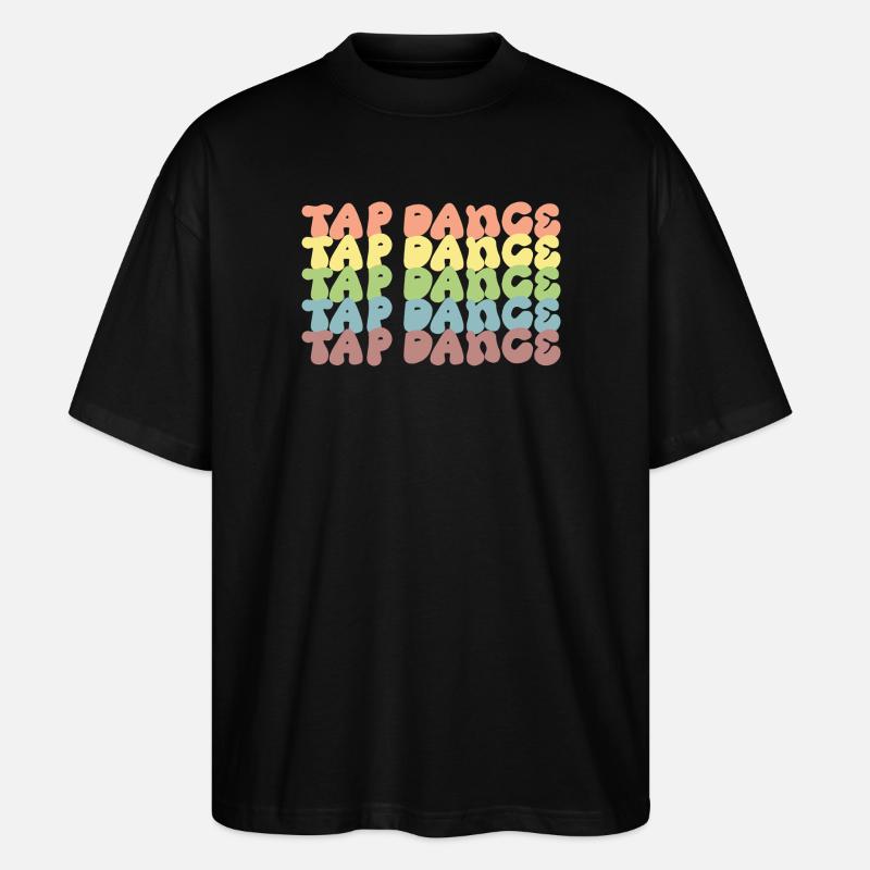 Rainbow Tapdance Pattern - Stanley/Stella Oversized Unisex Organic T-shirt Blaster 2.0 - black