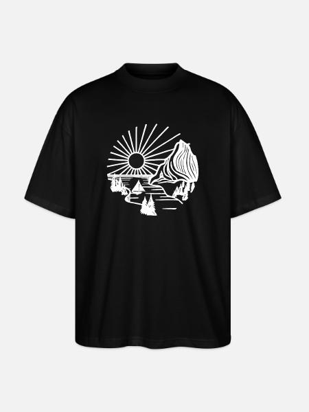 Holiday Landscape (White) - Stanley/Stella Oversized Unisex Organic T-shirt Blaster 2.0 - black