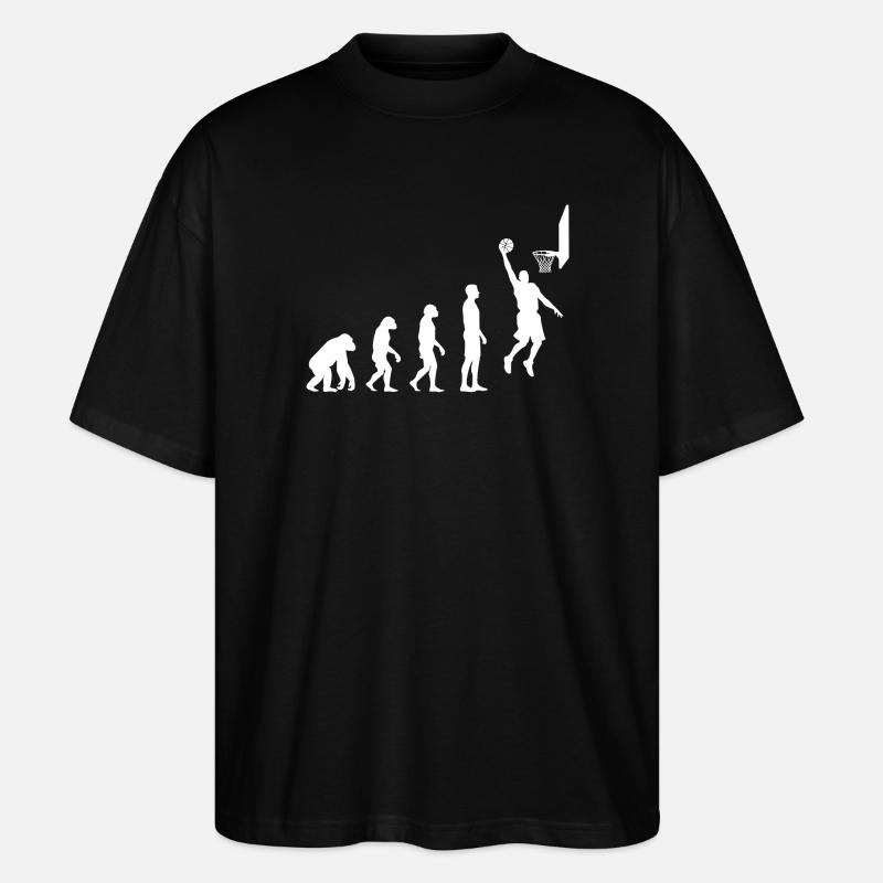 Basketball Dunk Evolution Motiv - Stanley/Stella Oversized Unisex Bio T-Shirt Blaster 2.0 - Schwarz