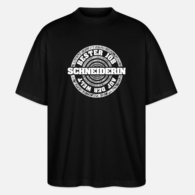 Geschenk für Schneiderin - Stanley/Stella Oversized Unisex Bio T-Shirt Blaster 2.0 - Schwarz