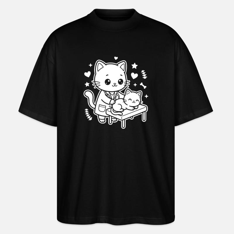 Kätzchen Tierarzt - Stanley/Stella Oversized Unisex Bio T-Shirt Blaster 2.0 - Schwarz