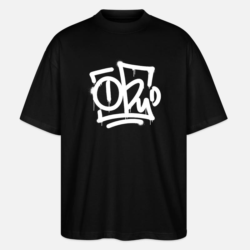 TOBY Graffiti Splash - Stanley/Stella Oversized Unisex Organic T-shirt Blaster 2.0 - black