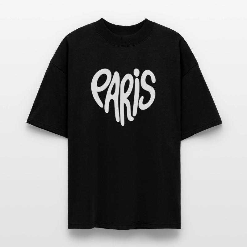 Paris Graffiti Script Logo Heart Shaped Stanley/Stella Oversized Unisex Organic T-shirt Blaster 2.0