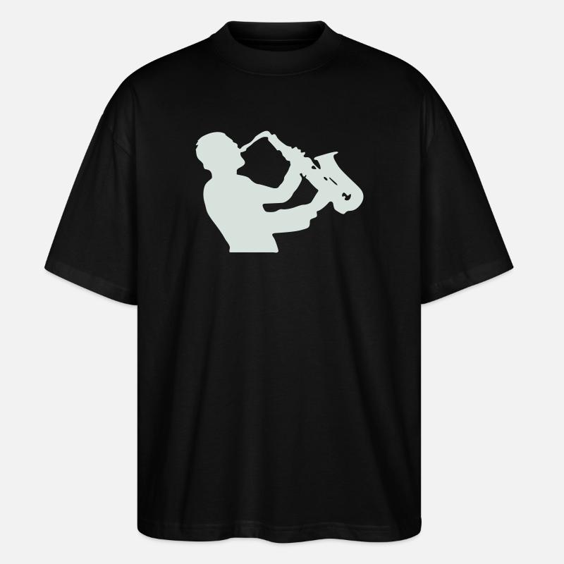 Jazz Saxophone Silhouette - T-shirt bio Blaster 2.0 coupe oversize Stanley/Stella Unisexe - noir