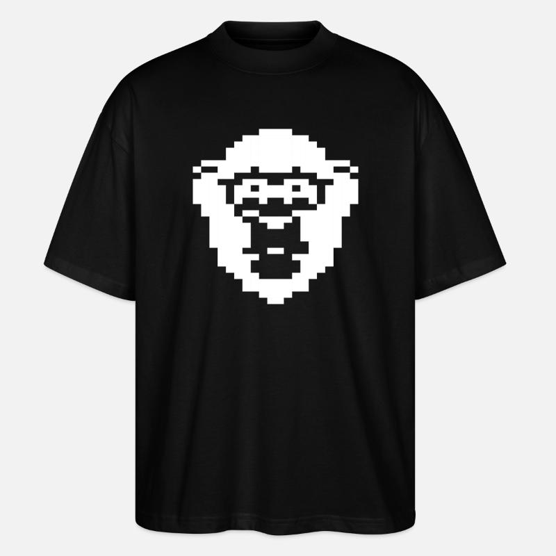 Insigne Retro Pixel Chimpanzé - T-shirt bio Blaster 2.0 coupe oversize Stanley/Stella Unisexe - noir