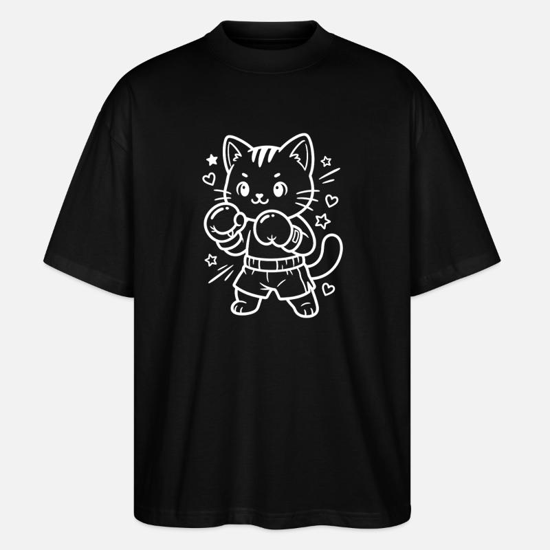 Boxen Kawaii Katze - Stanley/Stella Oversized Unisex Bio T-Shirt Blaster 2.0 - Schwarz