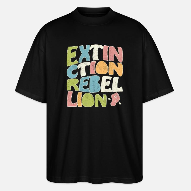Extinction rebellion retro - Stanley/Stella Oversized Unisex Bio T-Shirt Blaster 2.0 - Schwarz