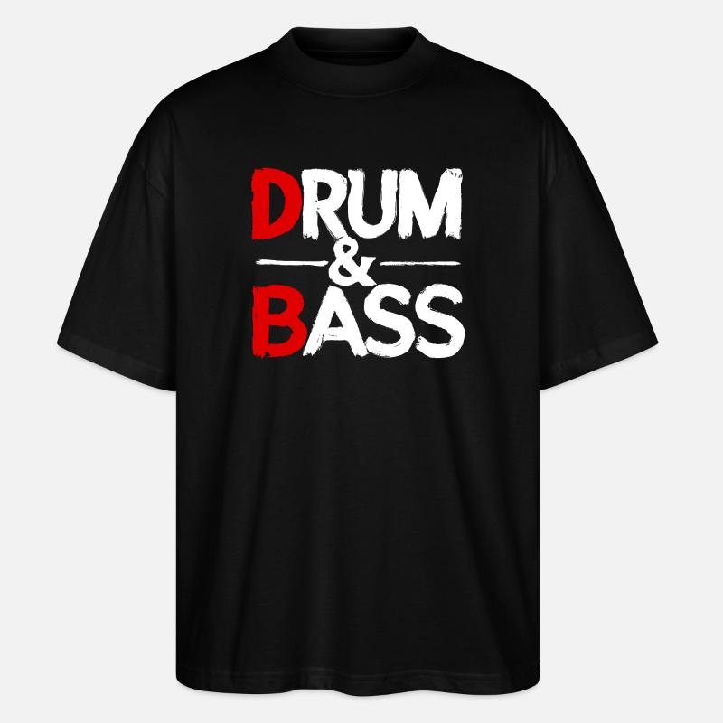 Drum & Bass / Rum & Ass Distressed - Stanley/Stella Oversized Unisex Bio T-Shirt Blaster 2.0 - Schwarz