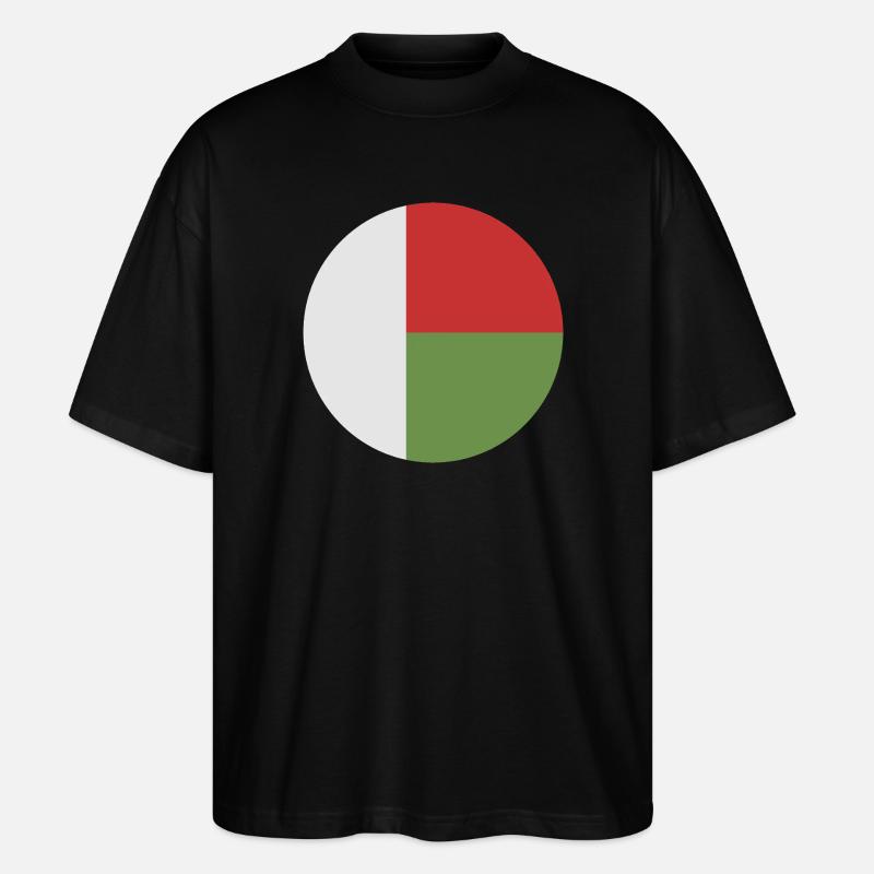 Drapeau rond de Madagascar - T-shirt bio Blaster 2.0 coupe oversize Stanley/Stella Unisexe - noir
