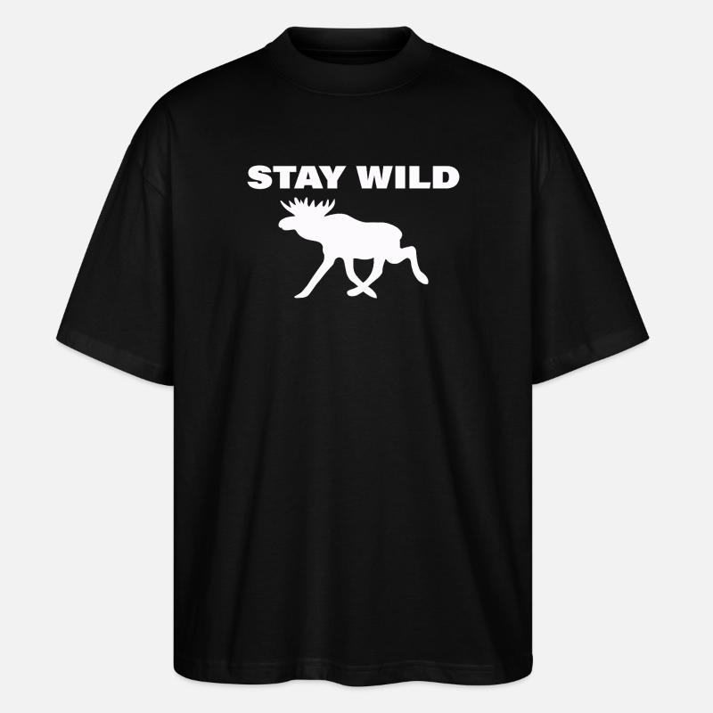STAY WILD - Stanley/Stella Oversized Unisex Bio T-Shirt Blaster 2.0 - Schwarz