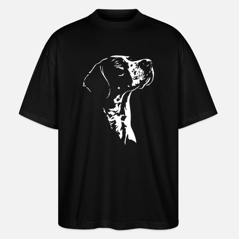 English Pointer Silhouette Hund Jagdhunde Wilsigns - Stanley/Stella Oversized Unisex Bio T-Shirt Blaster 2.0 - Schwarz