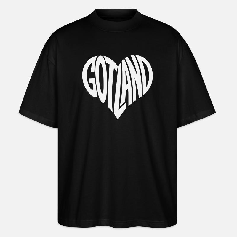 Lettrage Gotland Heart - T-shirt bio Blaster 2.0 coupe oversize Stanley/Stella Unisexe - noir