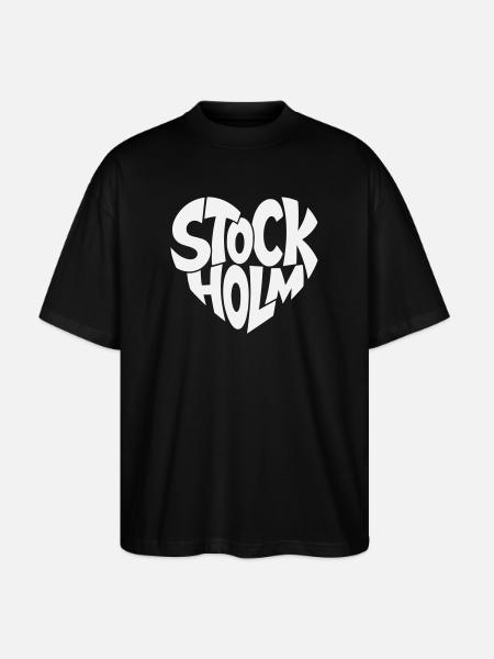 Stockholm Sweden Typography - Stanley/Stella Oversized Unisex Organic T-shirt Blaster 2.0 - black