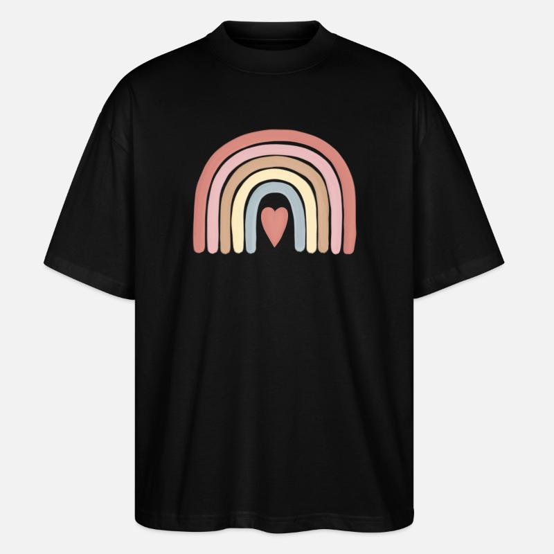 Pastellherz Regenbogenkunst - Stanley/Stella Oversized Unisex Bio T-Shirt Blaster 2.0 - Schwarz