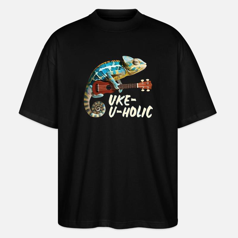 Chamäleon Uke-u-holic - Stanley/Stella Oversized Unisex Bio T-Shirt Blaster 2.0 - Schwarz