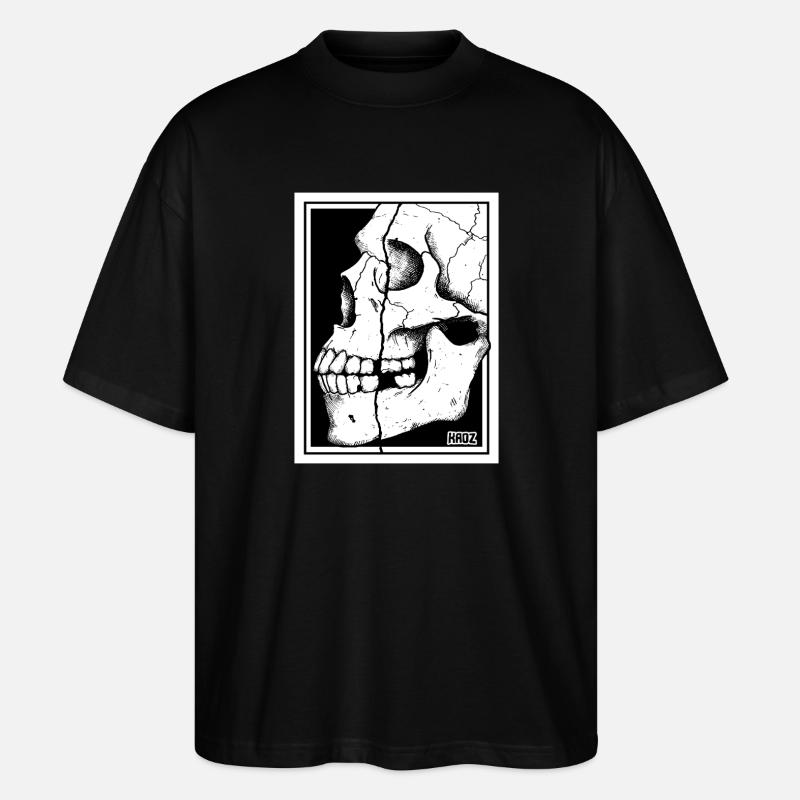 Broken Skull Portrait - Stanley/Stella Oversized Unisex Organic T-shirt Blaster 2.0 - black