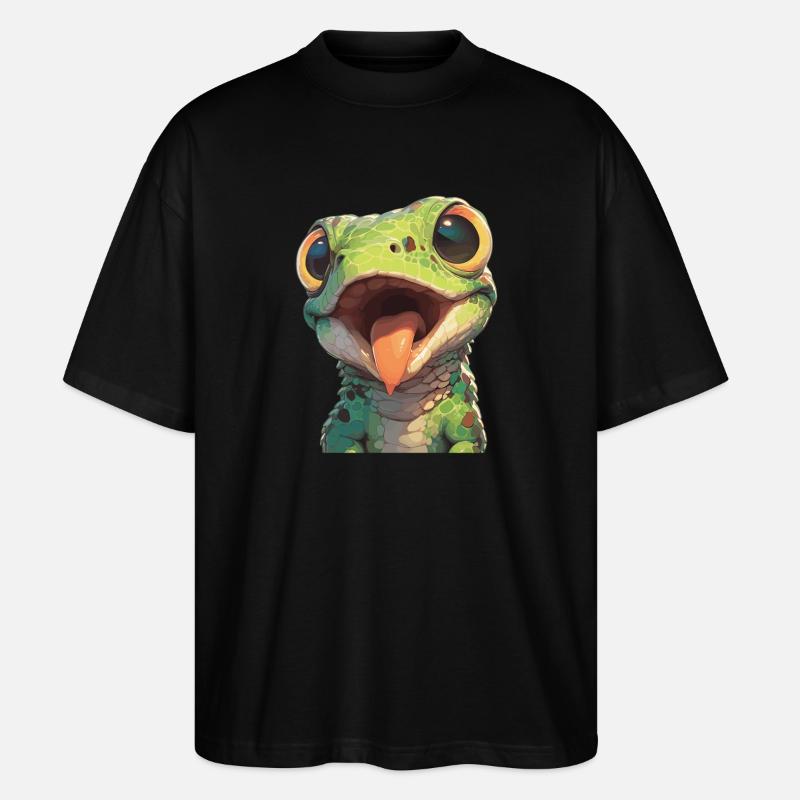 Eidechsen Eidechse - Stanley/Stella Oversized Unisex Bio T-Shirt Blaster 2.0 - Schwarz