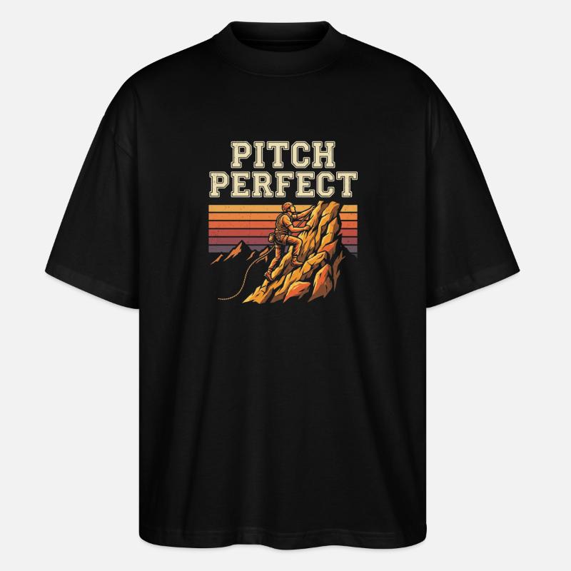 Pitch Perfect Klettern Bergsteigen - Stanley/Stella Oversized Unisex Bio T-Shirt Blaster 2.0 - Schwarz